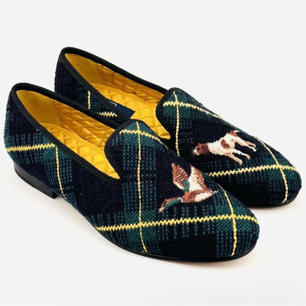 COPY - Polo Ralph Lauren Paxton Duck & Hound Needlepoint slippers
